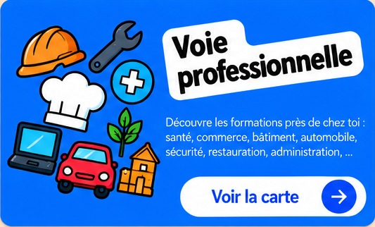 Voie professionnelle : découvrir les formations près de chez toi. Voir la carte.